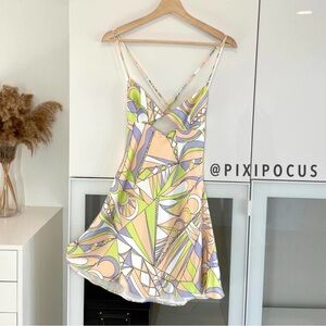 Zara Geometric Print Mini Dress - Multicolor